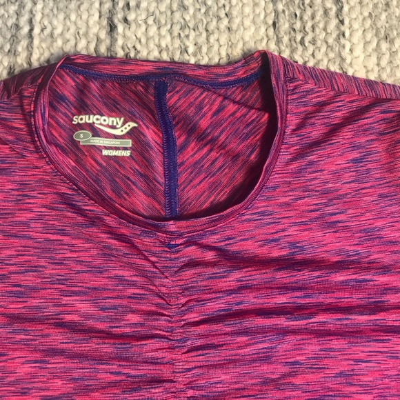 Saucony Pink/Blue Blend Long Sleeve Tee Size S - Picture 3 of 8